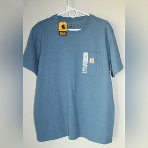 NWT Carhartt Women’s Heather Blue Pocket T-Shirt - Size Large